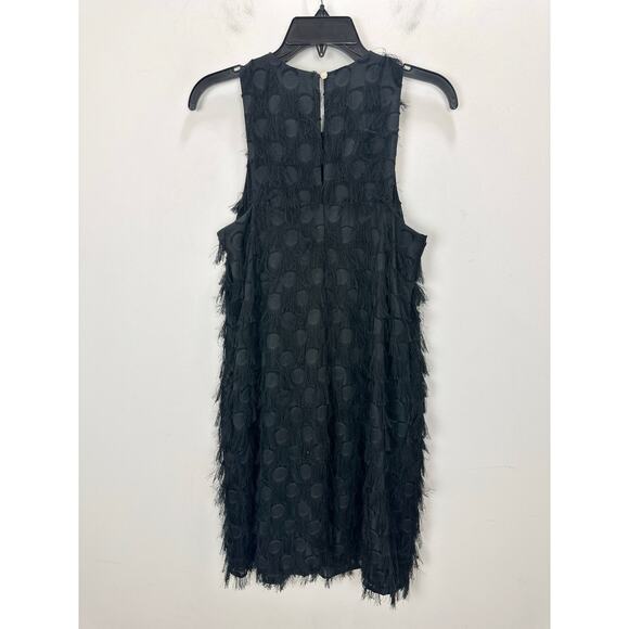 Anthropologie Roxie Textured Fringe Mini Dress Black Party Cocktail US 8 NWT - Picture 9 of 12